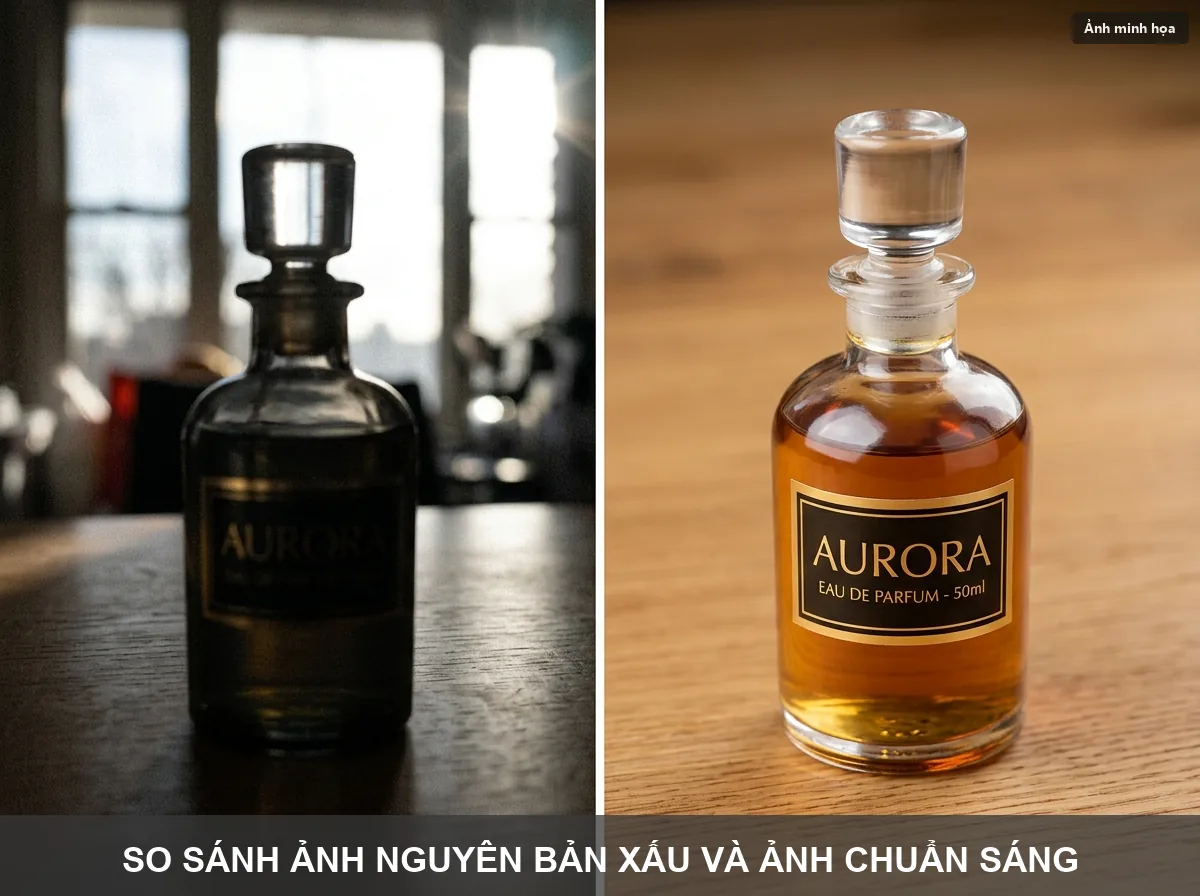 So sánh ảnh chụp thiếu sáng bị bóng râm và ảnh chụp chuẩn sáng