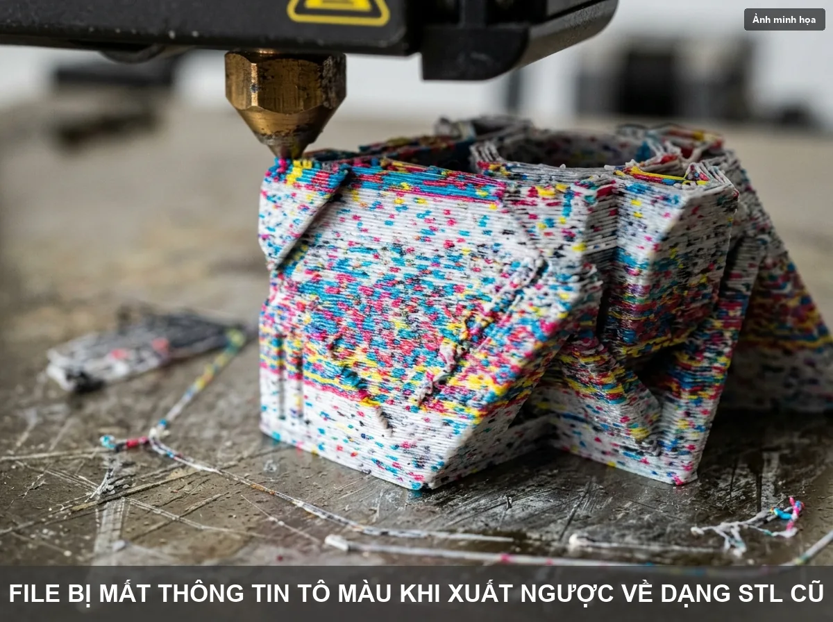 Lỗi mất thông số tô màu khi xuất ngược file 3MF về định dạng STL cũ