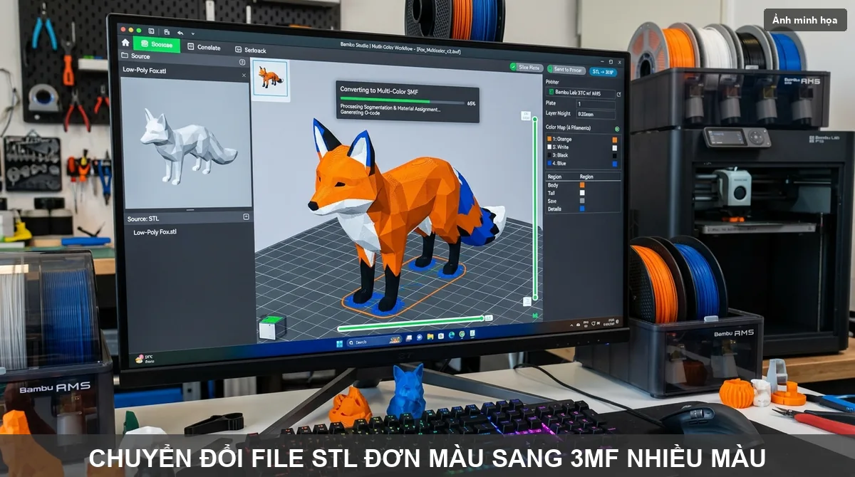 Chuyển STL sang 3MF để in nhiều màu