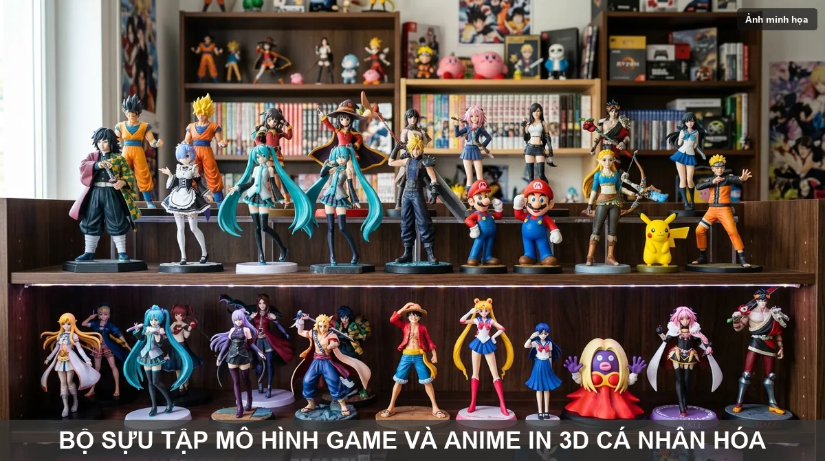 Bộ sưu tập tượng in 3D nhân vật Game và Anime cá nhân hóa từ ảnh chụp