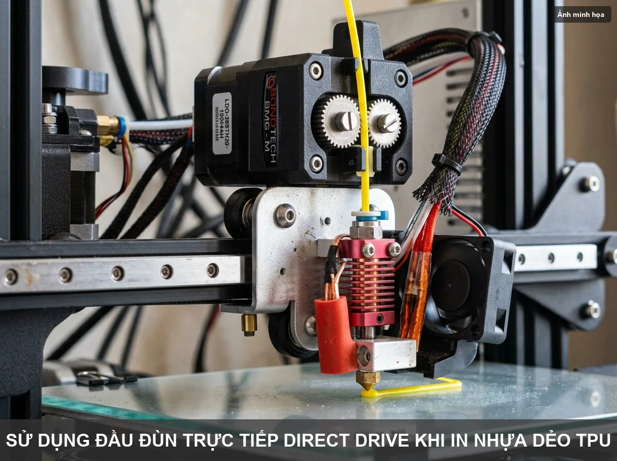 Sử dụng máy in 3D đầu đùn trực tiếp Direct Drive để in nhựa TPU