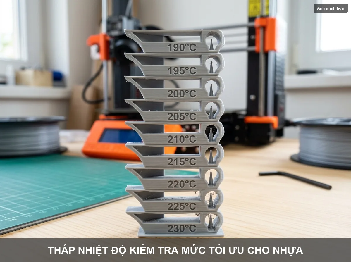 Tháp nhiệt độ kiểm tra mức nhiệt tối ưu cho nhựa in 3D